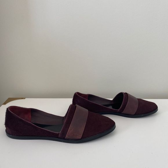 VINCE Mason (Maxon) Maroon Calf Hair Flats - Picture 7 of 16
